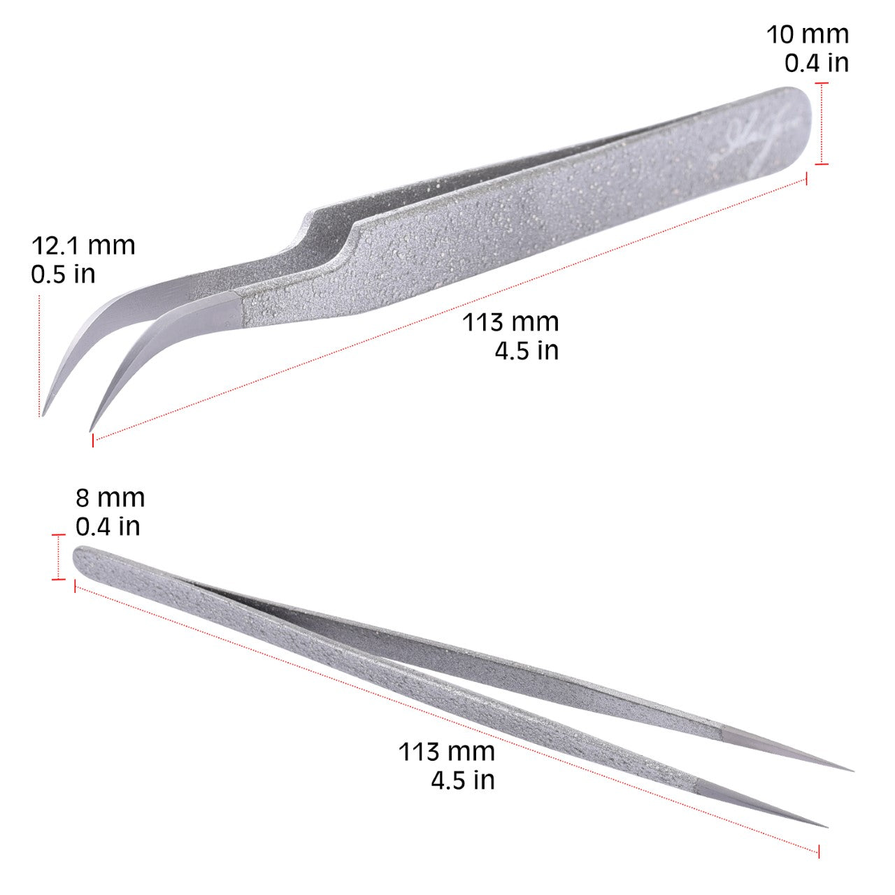 Professional Lash Tweezers, Volume, Diamond Dust Grip & Pink Case for Eyelash Extensions | Ida Jane Lashes