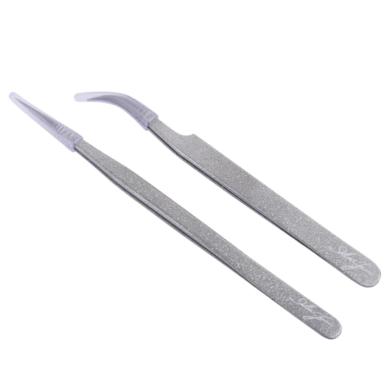 Professional Lash Tweezers, Volume, Diamond Dust Grip & Pink Case for Eyelash Extensions | Ida Jane Lashes